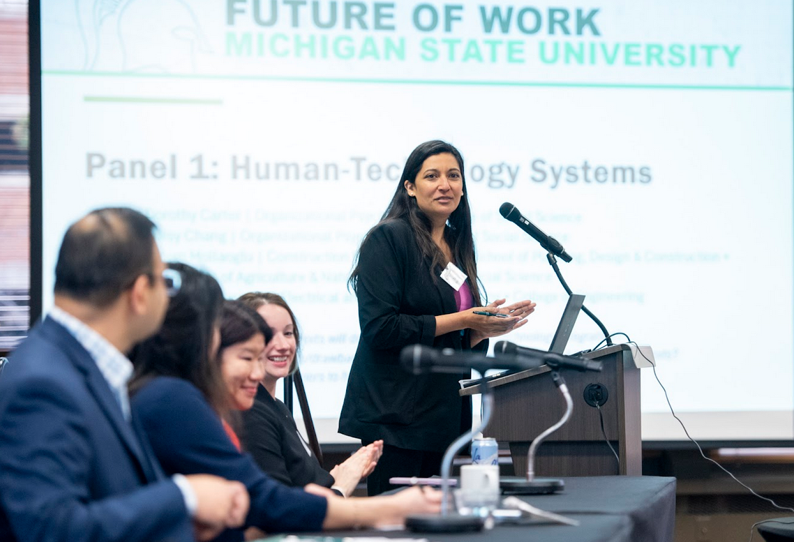 Dr. Tara Behrend, director of the Future of Work Initiative, during the Future of Work conference convening.
