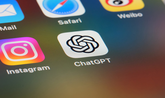 Apps on a smartphone, including ChatGPT
