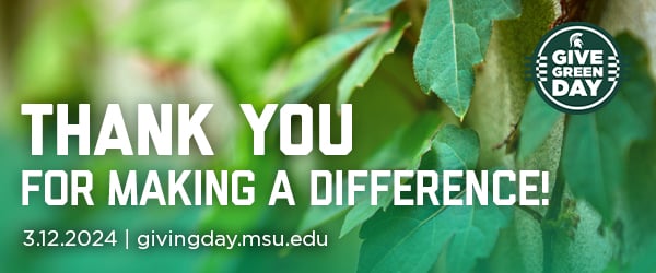 Give Green Day: Thank you for making a difference! 3.12.2024 | givingday.msu.edu