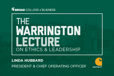 The Warrington Lecture on Ethics & Leadership: Linda Hubbard, president and chief operating officer, Carhartt